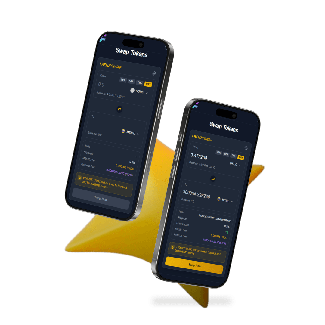 FrenzySwap Mobile Interface